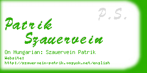 patrik szauervein business card
